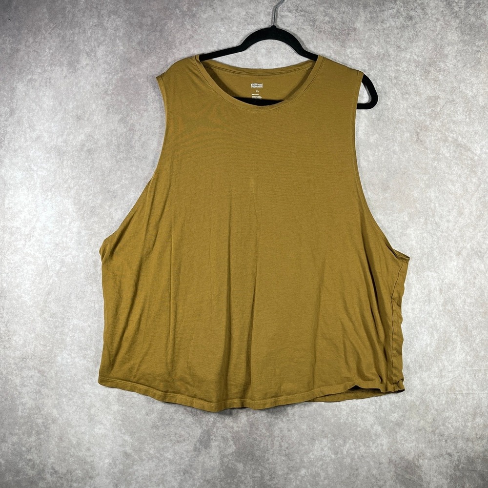 Girlfriend Collective Muscle Tank Top Womens 5XL Mustard Yellow Training Gym
